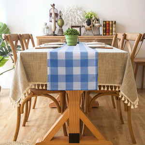 Planet Gates 13*72in/33*183CM Blue 1pc Red And White Gingham Table Runner, 13×72 Inch Red Buffalo Check Table Cloth Runner For Farmhouse Rustic, 4th Of July Patriotic Christmas Wedding Outdoor Picnic Camping Party Table Decoration