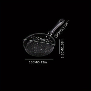 Planet Gates 13.97cm 1 Pc Mini Non Stick Egg Frying Pan, Suitable For Breakfast, Lunch, Dinner, Outdoor, Suitable For Induction Cookers And Gas Stoves, Mini Egg Frying Pan, Portable Flat Bottomed Pan, Cookware, Kitchen Utensils