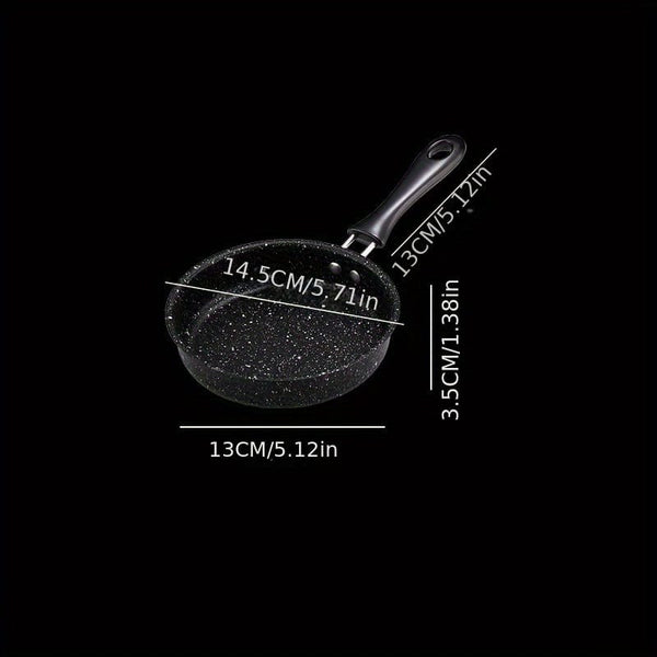 Planet Gates 13.97cm 1 Pc Mini Non Stick Egg Frying Pan, Suitable For Breakfast, Lunch, Dinner, Outdoor, Suitable For Induction Cookers And Gas Stoves, Mini Egg Frying Pan, Portable Flat Bottomed Pan, Cookware, Kitchen Utensils