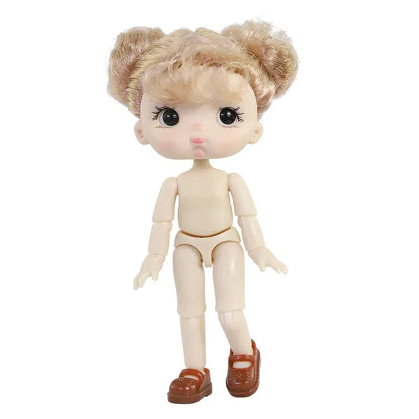 Planet Gates 13 / Mini OB11 Body Doll 3D Eyes 12CM Doll 12 Removable Joint Cute Expression Girl Nude BJD Semi-finished Toys Accessories Gift for Girls