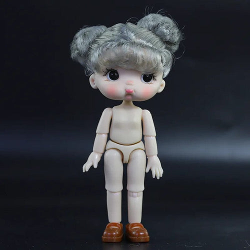 Planet Gates 13 / Mini OB11 Body Doll 3D Eyes 12CM Doll 12 Removable Joint Cute Expression Girl Nude BJD Semi-finished Toys Accessories Gift for Girls