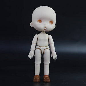 Planet Gates 13 / Mini OB11 Body Doll 3D Eyes 12CM Doll 12 Removable Joint Cute Expression Girl Nude BJD Semi-finished Toys Accessories Gift for Girls