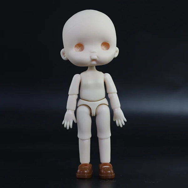 Planet Gates 13 / Mini OB11 Body Doll 3D Eyes 12CM Doll 12 Removable Joint Cute Expression Girl Nude BJD Semi-finished Toys Accessories Gift for Girls