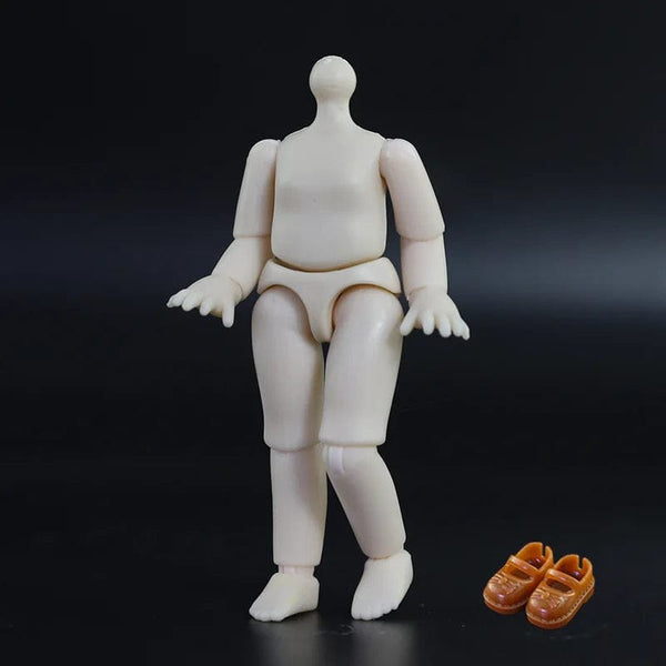 Planet Gates 13 / Mini OB11 Body Doll 3D Eyes 12CM Doll 12 Removable Joint Cute Expression Girl Nude BJD Semi-finished Toys Accessories Gift for Girls