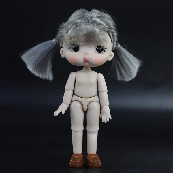 Planet Gates 13 / Mini OB11 Body Doll 3D Eyes 12CM Doll 12 Removable Joint Cute Expression Girl Nude BJD Semi-finished Toys Accessories Gift for Girls