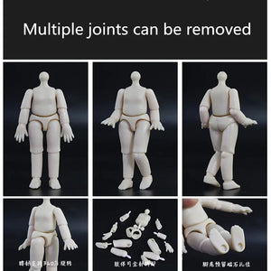 Planet Gates 13 / Mini OB11 Body Doll 3D Eyes 12CM Doll 12 Removable Joint Cute Expression Girl Nude BJD Semi-finished Toys Accessories Gift for Girls