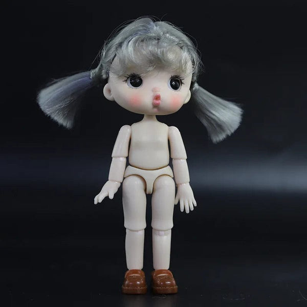 Planet Gates 13 / Mini OB11 Body Doll 3D Eyes 12CM Doll 12 Removable Joint Cute Expression Girl Nude BJD Semi-finished Toys Accessories Gift for Girls