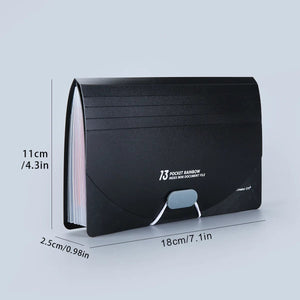 Planet Gates 13 Pockets Expanding File Folder with Cover Accordian Paper Folder File Case A6 Size Document Organizer for Home Office School