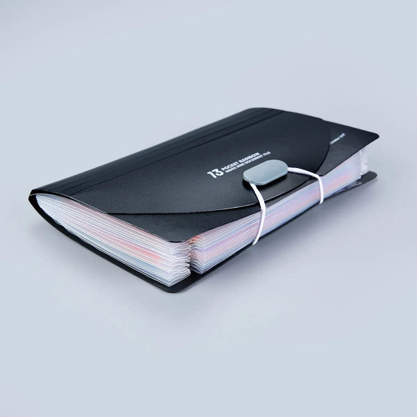 Planet Gates 13 Pockets Expanding File Folder with Cover Accordian Paper Folder File Case A6 Size Document Organizer for Home Office School