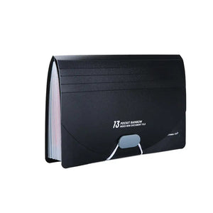 Planet Gates 13 Pockets Expanding File Folder with Cover Accordian Paper Folder File Case A6 Size Document Organizer for Home Office School