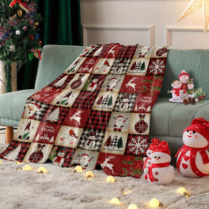 Planet Gates 130cm*150cm 1pc Christmas Cartoon Element Print Blanket, Flannel Blanket, Soft Warm Throw Blanket Nap Blanket For Couch Sofa Office Bed Camping Travel, Multi-purpose Gift Blanket For All Season