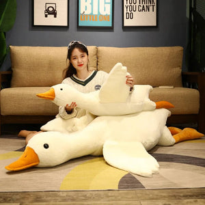 Planet Gates 130CM Giant White Duck Plushie Toys Soft Stuffed Big Wings Goose Doll Lovely Animal Pillow For Children Girls Birthday Gifts