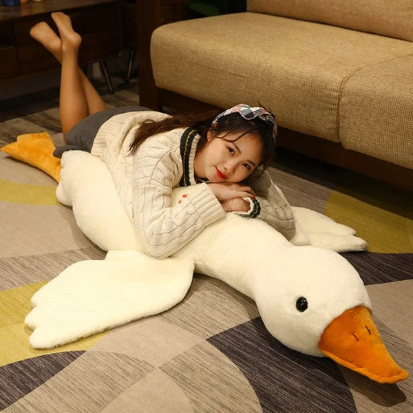 Planet Gates 130CM Giant White Duck Plushie Toys Soft Stuffed Big Wings Goose Doll Lovely Animal Pillow For Children Girls Birthday Gifts