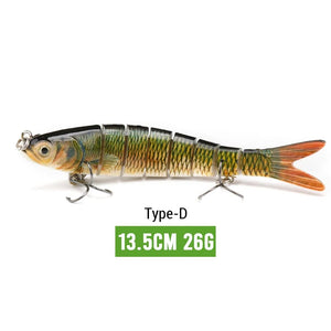 Planet Gates 135mm 26g D5 / CHINA VTAVTA 10/14cm Sinking Wobblers Fishing Lures Jointed Crankbait Swimbait 8 Segment Hard Artificial Bait For Fishing Tackle Lure