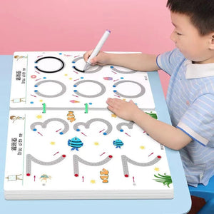 Planet Gates 136Page Children Montessori Drawing Toy Pen Control Training Color Shape Math Match Game Set Toddler Learning Educational Toy