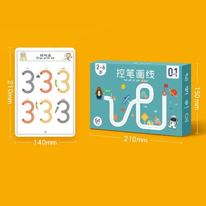 Planet Gates 136Page Children Montessori Drawing Toy Pen Control Training Color Shape Math Match Game Set Toddler Learning Educational Toy