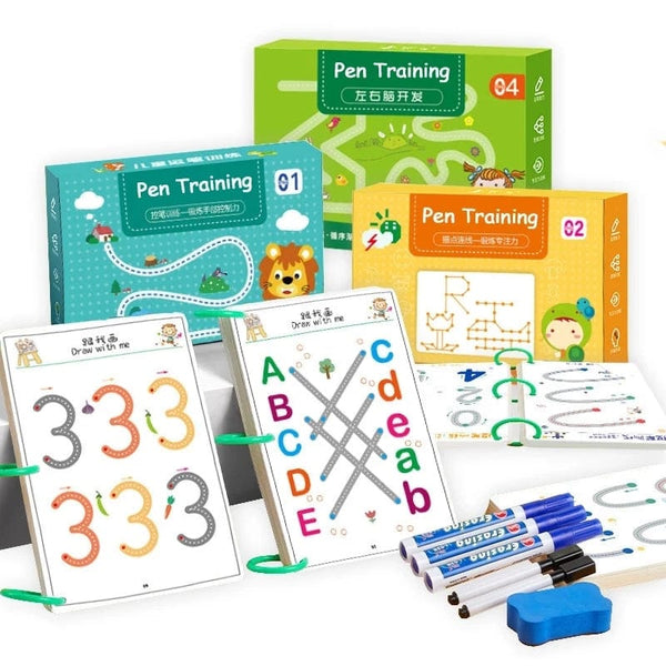 Planet Gates 136Page Children Montessori Drawing Toy Pen Control Training Color Shape Math Match Game Set Toddler Learning Educational Toy