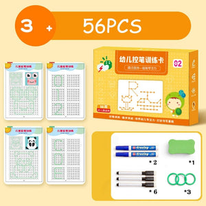 Planet Gates 136Page Children Montessori Drawing Toy Pen Control Training Color Shape Math Match Game Set Toddler Learning Educational Toy