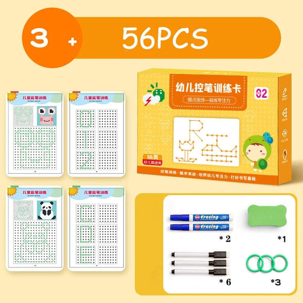 Planet Gates 136Page Children Montessori Drawing Toy Pen Control Training Color Shape Math Match Game Set Toddler Learning Educational Toy