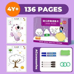 Planet Gates 136pages 136Page Children Montessori Drawing Toy Pen Control Training Color Shape Math Match Game Set Toddler Learning Educational Toy