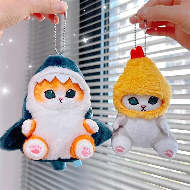 Planet Gates 13cm Kawaii Mofusand Anime Hobby Tempura Fried Shrimp Shark Cat Cartoon Cute Plush Doll Pendant Bag Pendant Gift for Girlfriend