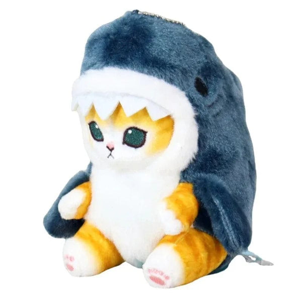 Planet Gates 13cm Kawaii Mofusand Anime Hobby Tempura Fried Shrimp Shark Cat Cartoon Cute Plush Doll Pendant Bag Pendant Gift for Girlfriend