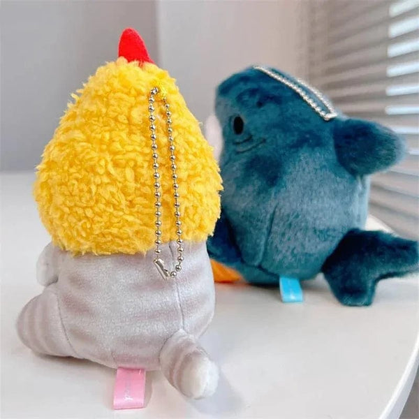 Planet Gates 13cm Kawaii Mofusand Anime Hobby Tempura Fried Shrimp Shark Cat Cartoon Cute Plush Doll Pendant Bag Pendant Gift for Girlfriend
