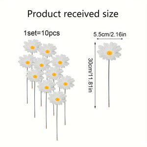 Planet Gates 14*38*2cm 10pcs, Spring Outdoor Floor Inserts, Outdoor Garden Decorations, Landscape Yard Villa Simulation Sunflower Flower Lawn Stake Inserts, Yard Decor, Garden Decor
