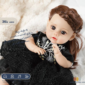 Planet Gates 14 Inch New Reborn Doll 35CM Voice Girl  Bebe Baby With Fashion Clothes Smooth Soft Skin Vinyl Head Limbs Cotton Body Kids Gift