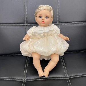 Planet Gates 14 Inch New Reborn Doll 35CM Voice Girl  Bebe Baby With Fashion Clothes Smooth Soft Skin Vinyl Head Limbs Cotton Body Kids Gift