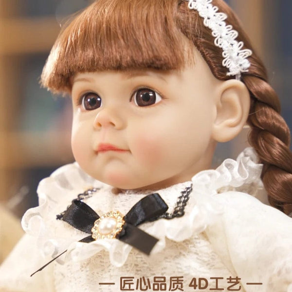 Planet Gates 14 Inch New Reborn Doll 35CM Voice Girl  Bebe Baby With Fashion Clothes Smooth Soft Skin Vinyl Head Limbs Cotton Body Kids Gift