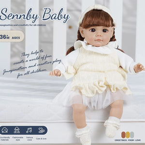 Planet Gates 14 Inch New Reborn Doll 35CM Voice Girl  Bebe Baby With Fashion Clothes Smooth Soft Skin Vinyl Head Limbs Cotton Body Kids Gift