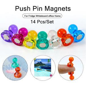 Planet Gates 14 Pcs/Set Strong Neodymium Noticeboard Skittle Men Pin Magnets Fridge DIY Whiteboard Uses in Office Advertising Education