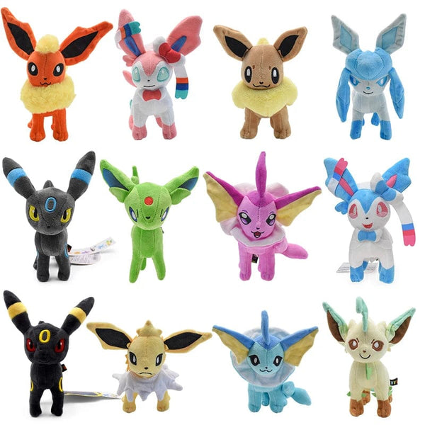 Planet Gates 14 Style Standing Eevee Plush Toy Pokemon Shiny Umbreon Vaporeon Jolteon Flareon Espeon Leafeon Stuffed Doll Peluche Gift
