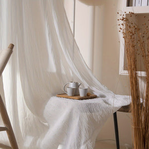 Planet Gates 140.0cm*259.99cm / White 1pc Velvet Window Sheer Curtain Suitable For Living Room, Bedroom, Kitchen, Bathroom, Home Decor, Room Decor