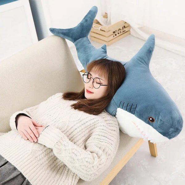 Planet Gates 140CM Big Soft Simulation Cute Shark Plush Toys Kawaii Stuffed Kids Children Boys Girls Lovely Animal Pillow for Birthday Gifts
