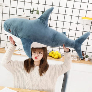 Planet Gates 140CM Big Soft Simulation Cute Shark Plush Toys Kawaii Stuffed Kids Children Boys Girls Lovely Animal Pillow for Birthday Gifts