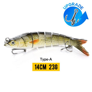 Planet Gates 140mm 23g A1 / CHINA VTAVTA 10/14cm Sinking Wobblers Fishing Lures Jointed Crankbait Swimbait 8 Segment Hard Artificial Bait For Fishing Tackle Lure