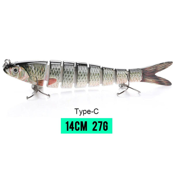 Planet Gates 140mm 27g C2 / CHINA VTAVTA 10/14cm Sinking Wobblers Fishing Lures Jointed Crankbait Swimbait 8 Segment Hard Artificial Bait For Fishing Tackle Lure