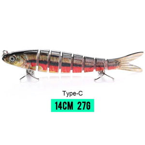 Planet Gates 140mm 27g C3 / CHINA VTAVTA 10/14cm Sinking Wobblers Fishing Lures Jointed Crankbait Swimbait 8 Segment Hard Artificial Bait For Fishing Tackle Lure