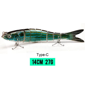 Planet Gates 140mm 27g C5 / CHINA VTAVTA 10/14cm Sinking Wobblers Fishing Lures Jointed Crankbait Swimbait 8 Segment Hard Artificial Bait For Fishing Tackle Lure