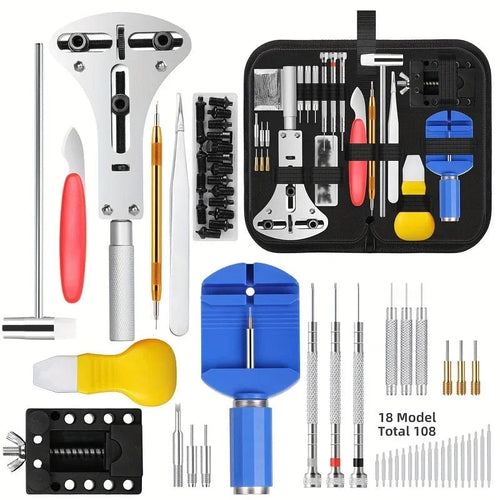 Planet Gates 147pcs/set Watchmaker Watch Repair Repairing Tools Kit, Case RemoverOpener Bar Set, Convenience Brand Clock Tool