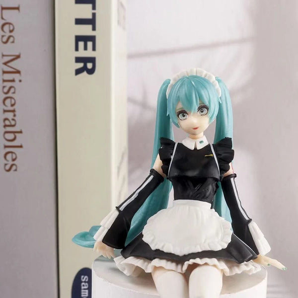 Planet Gates 14cm New Anime Hatsune Miku  Virtual Singer Manga Sitting posture Model Toys computer desk cake  decoration cute toys free ship