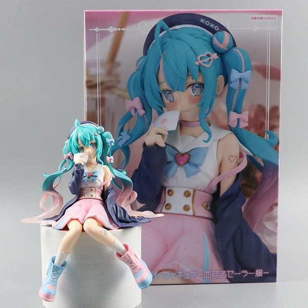 Planet Gates 14cm New Anime Hatsune Miku  Virtual Singer Manga Sitting posture Model Toys computer desk cake  decoration cute toys free ship