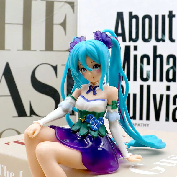 Planet Gates 14cm New Anime Hatsune Miku  Virtual Singer Manga Sitting posture Model Toys computer desk cake  decoration cute toys free ship