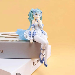 Planet Gates 14cm New Anime Hatsune Miku  Virtual Singer Manga Sitting posture Model Toys computer desk cake  decoration cute toys free ship