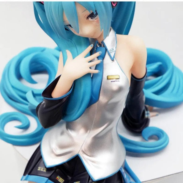 Planet Gates 14cm New Anime Hatsune Miku  Virtual Singer Manga Sitting posture Model Toys computer desk cake  decoration cute toys free ship
