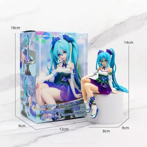Planet Gates 14cm New Anime Hatsune Miku  Virtual Singer Manga Sitting posture Model Toys computer desk cake  decoration cute toys free ship