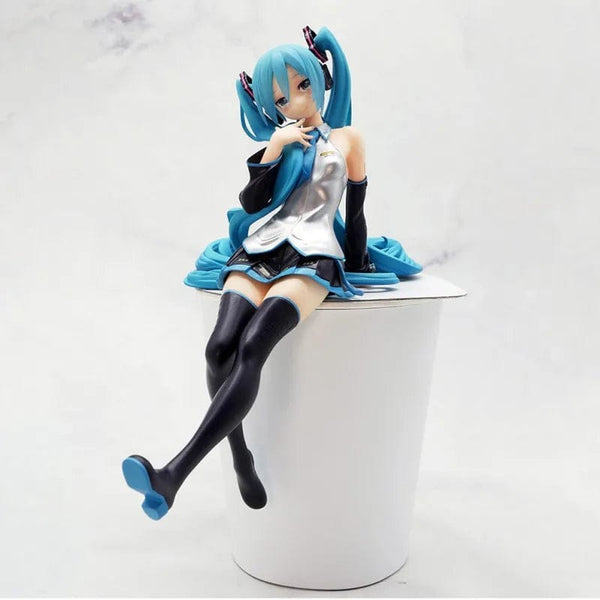 Planet Gates 14cm New Anime Hatsune Miku  Virtual Singer Manga Sitting posture Model Toys computer desk cake  decoration cute toys free ship