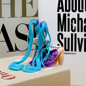 Planet Gates 14cm New Anime Hatsune Miku  Virtual Singer Manga Sitting posture Model Toys computer desk cake  decoration cute toys free ship